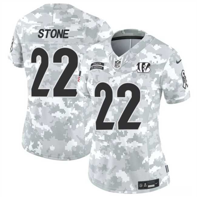 Womens Cincinnati Bengals #22 Geno Stone 2024 F.U.S.E Arctic Camo Salute To Service Limited Stitched Jersey Dzhi